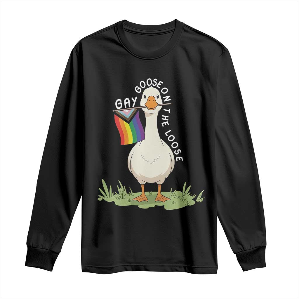 Silly Goose LGBTQ Rainbow Long Sleeve Shirt Funny Gay Pride Month