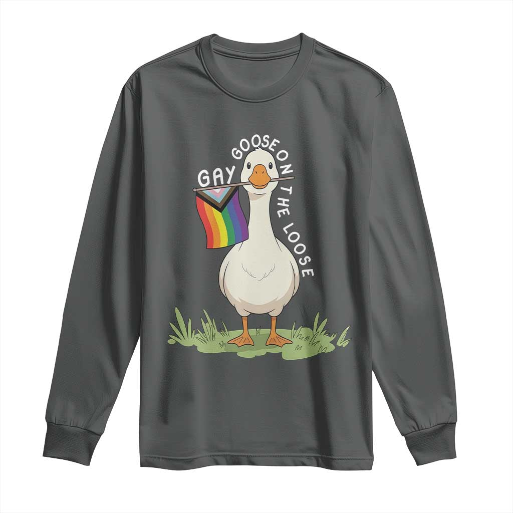 Silly Goose LGBTQ Rainbow Long Sleeve Shirt Funny Gay Pride Month