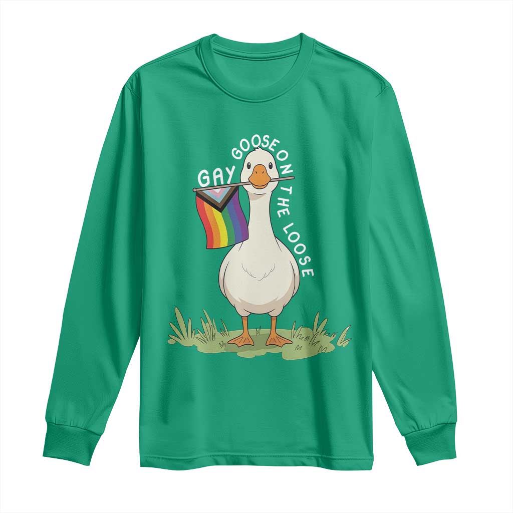 Silly Goose LGBTQ Rainbow Long Sleeve Shirt Funny Gay Pride Month