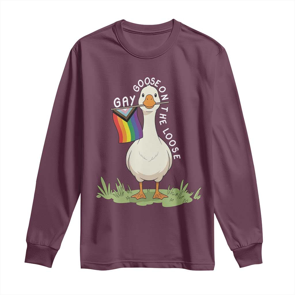 Silly Goose LGBTQ Rainbow Long Sleeve Shirt Funny Gay Pride Month