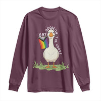 Silly Goose LGBTQ Rainbow Long Sleeve Shirt Funny Gay Pride Month