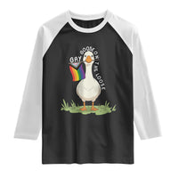 Silly Goose LGBTQ Rainbow Raglan Shirt Funny Gay Pride Month