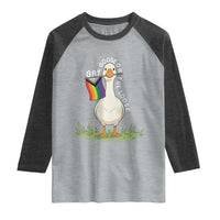 Silly Goose LGBTQ Rainbow Raglan Shirt Funny Gay Pride Month