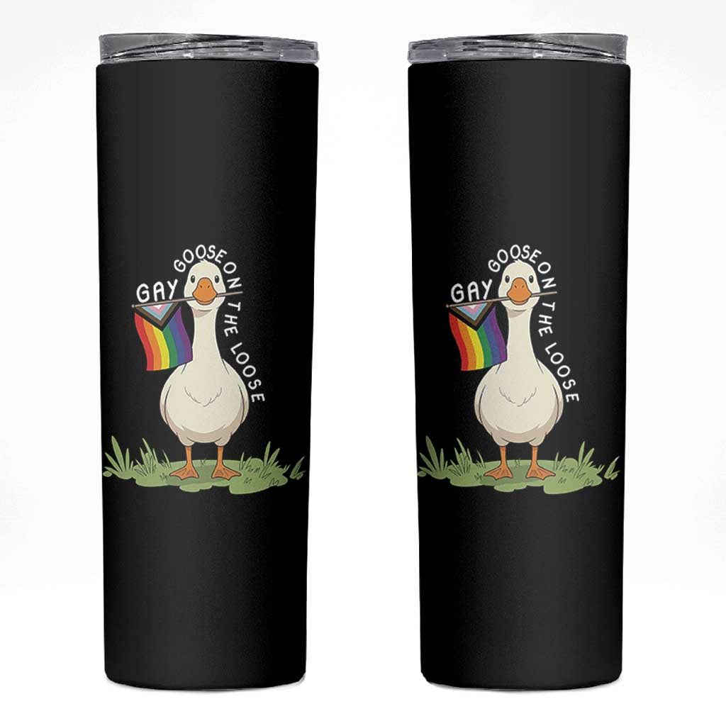 Silly Goose LGBTQ Rainbow Skinny Tumbler Funny Gay Pride Month