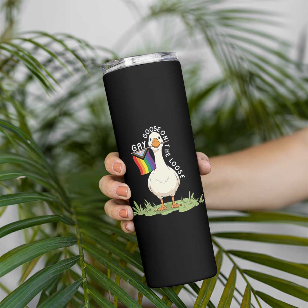 Silly Goose LGBTQ Rainbow Skinny Tumbler Funny Gay Pride Month