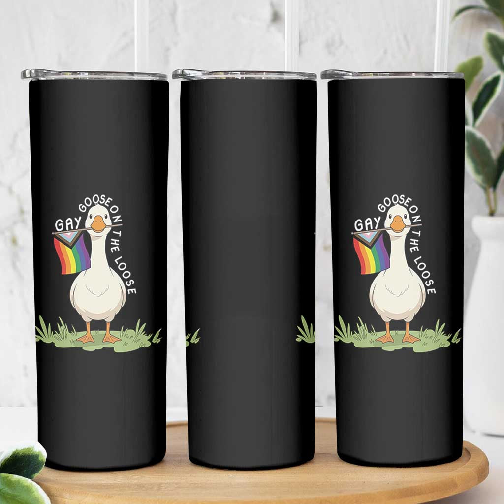 Silly Goose LGBTQ Rainbow Skinny Tumbler Funny Gay Pride Month