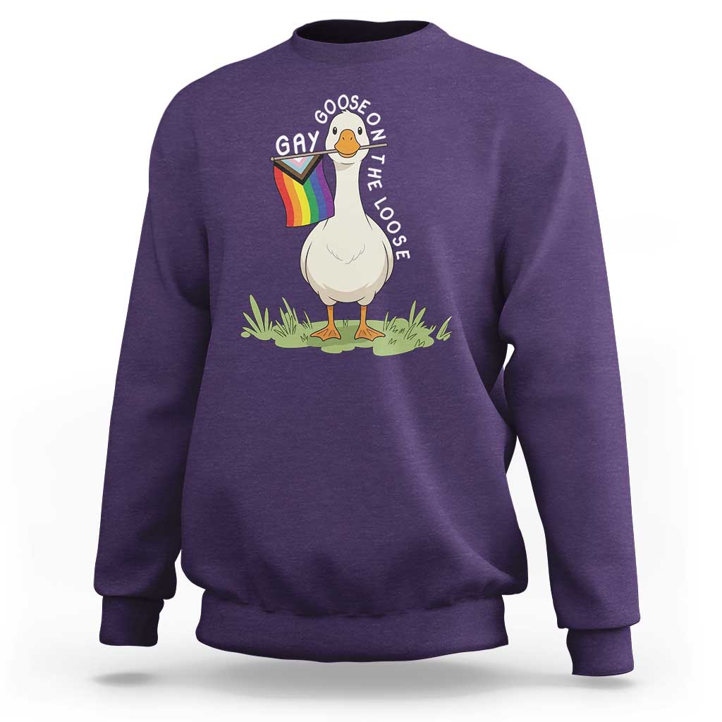 Silly Goose LGBTQ Rainbow Sweatshirt Funny Gay Pride Month