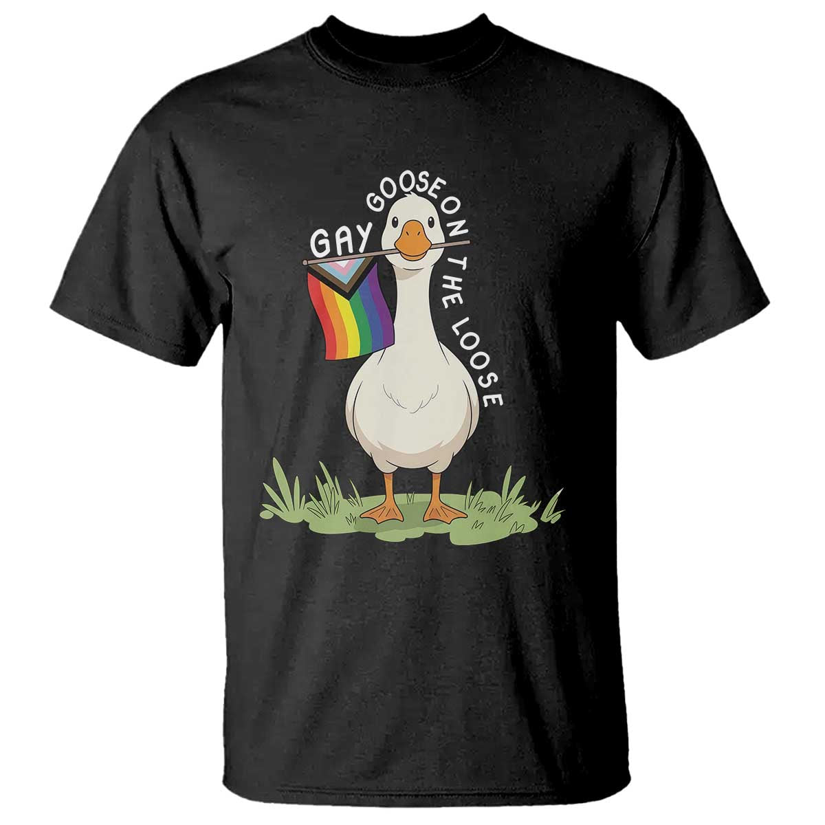 Silly Goose LGBTQ Rainbow T Shirt Funny Gay Pride Month