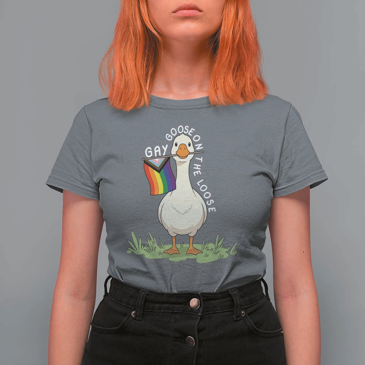 Silly Goose LGBTQ Rainbow T Shirt For Women Funny Gay Pride Month