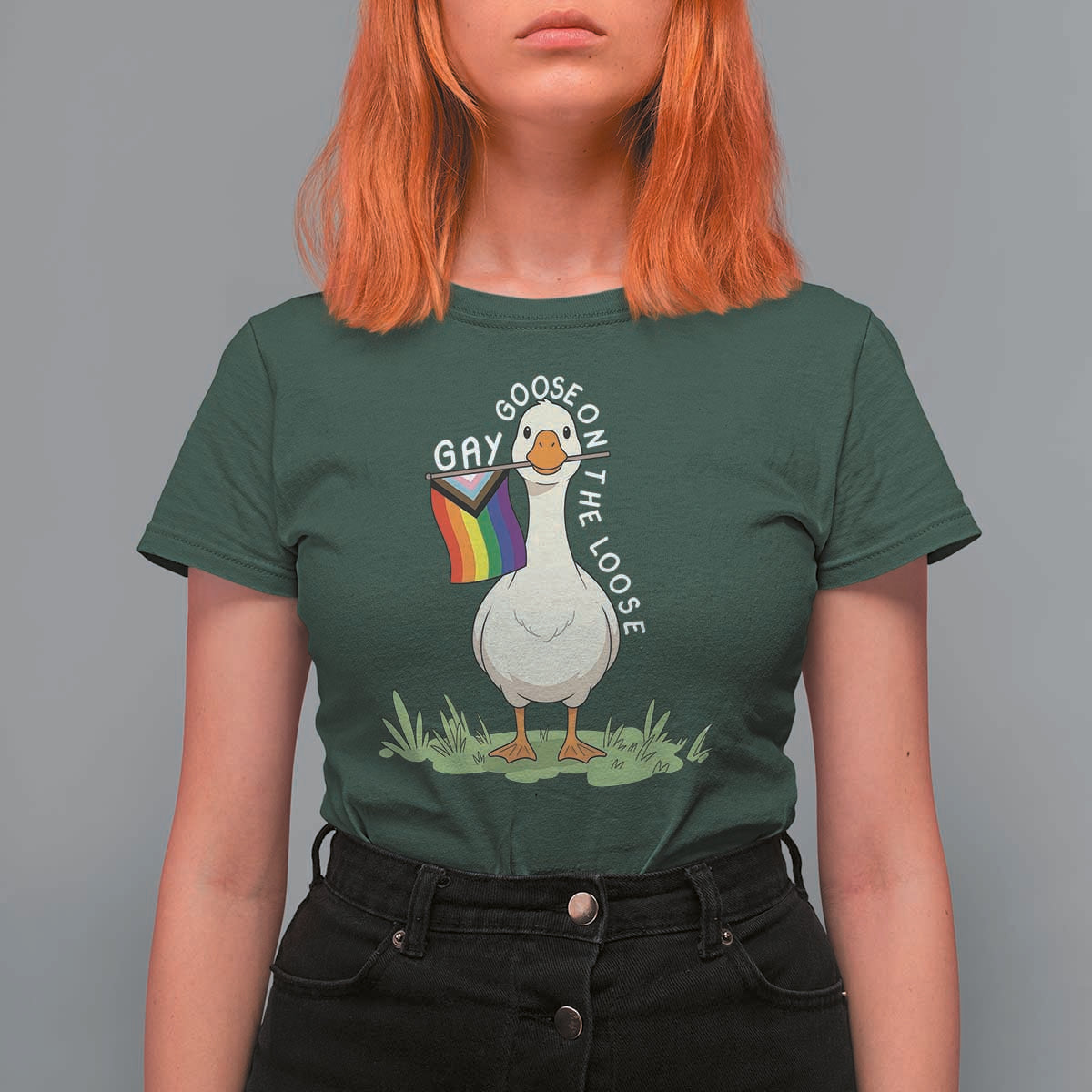 Silly Goose LGBTQ Rainbow T Shirt For Women Funny Gay Pride Month