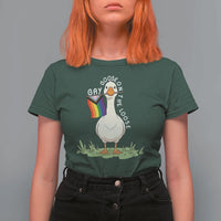 Silly Goose LGBTQ Rainbow T Shirt For Women Funny Gay Pride Month
