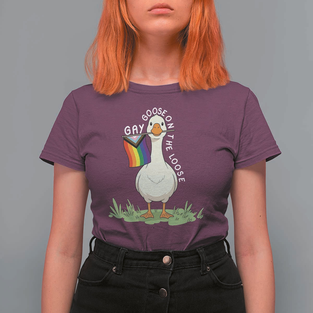 Silly Goose LGBTQ Rainbow T Shirt For Women Funny Gay Pride Month