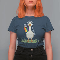 Silly Goose LGBTQ Rainbow T Shirt For Women Funny Gay Pride Month