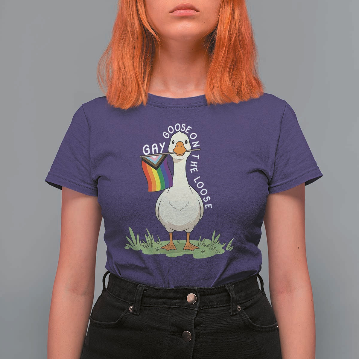 Silly Goose LGBTQ Rainbow T Shirt For Women Funny Gay Pride Month