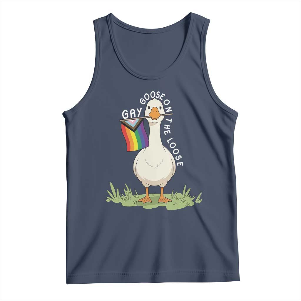 Silly Goose LGBTQ Rainbow Tank Top Funny Gay Pride Month