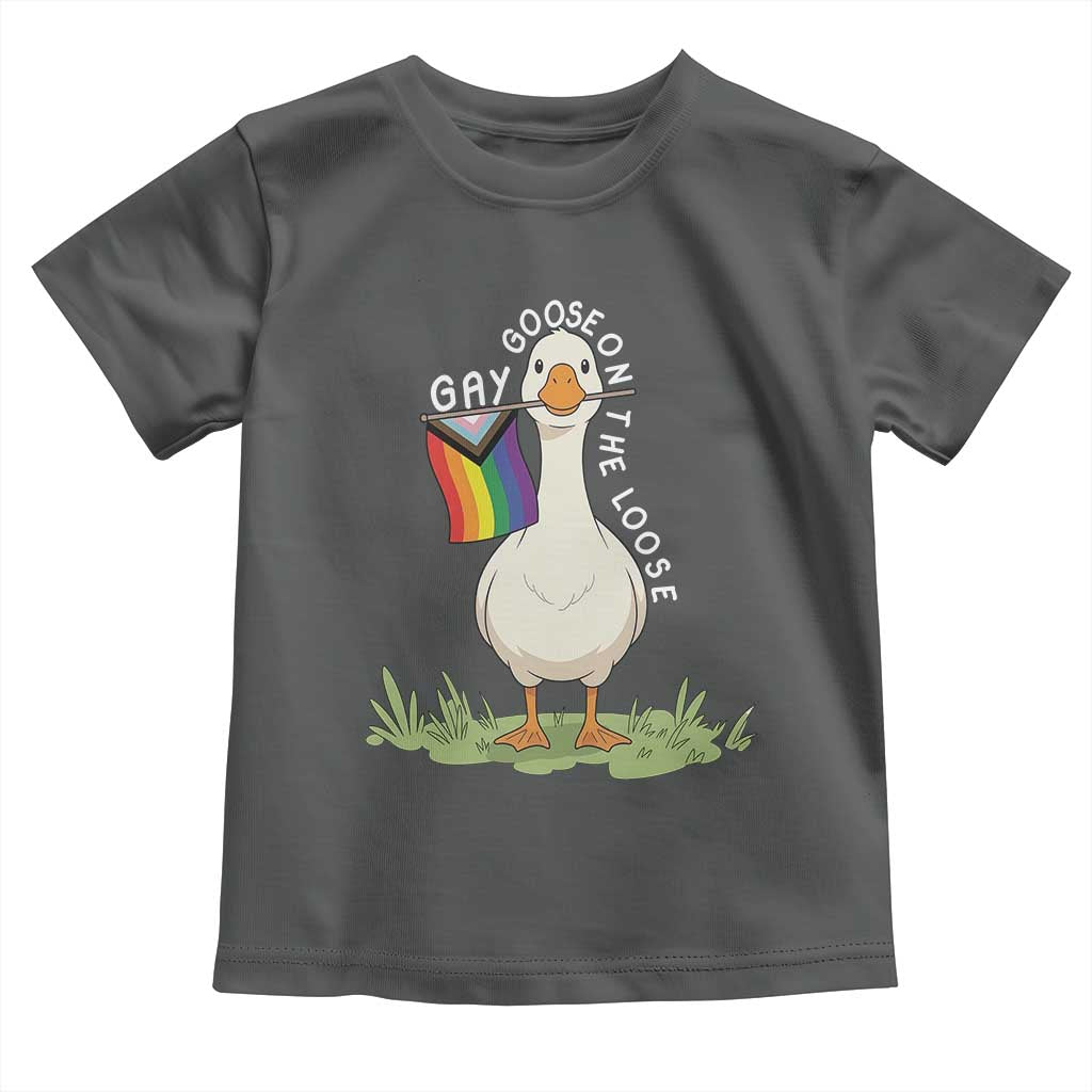 Silly Goose LGBTQ Rainbow Toddler T Shirt Funny Gay Pride Month