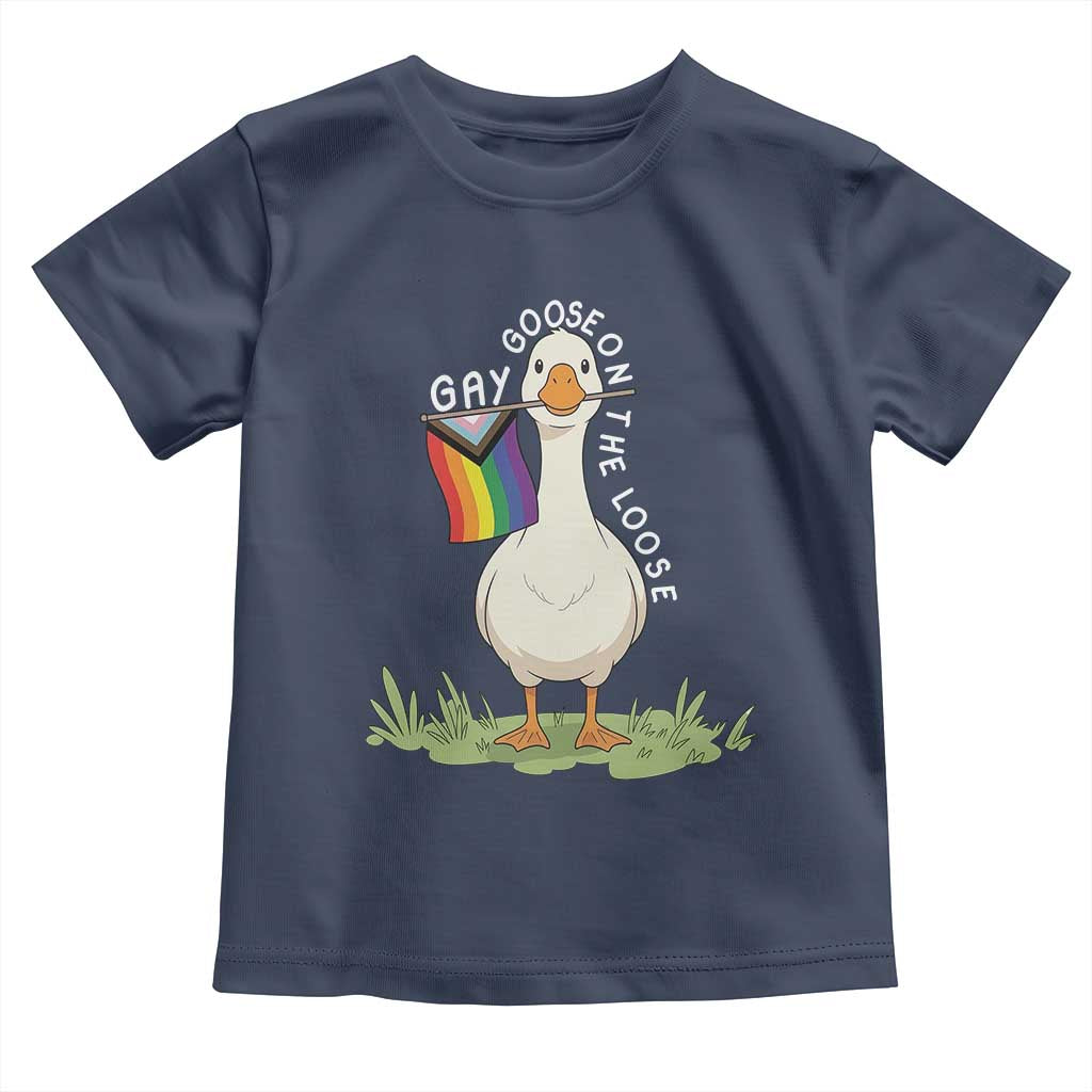 Silly Goose LGBTQ Rainbow Toddler T Shirt Funny Gay Pride Month