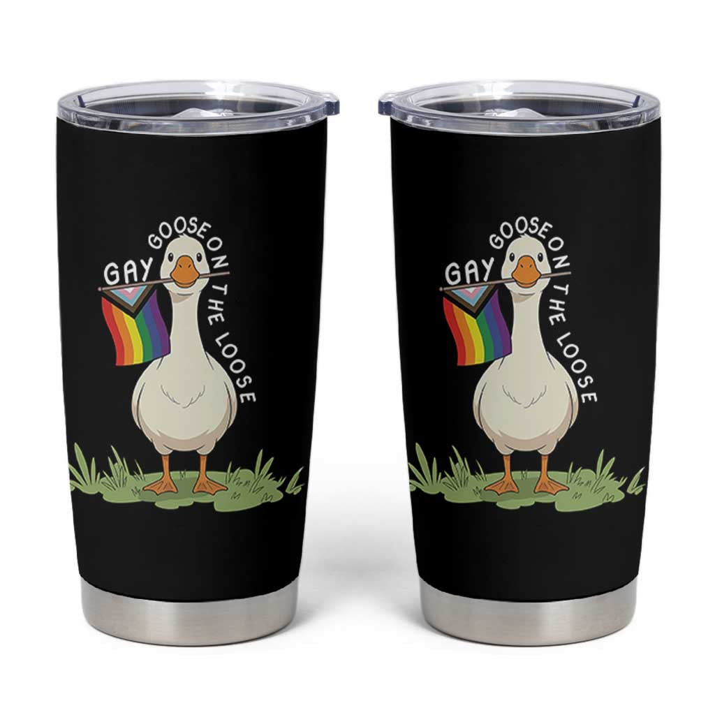 Silly Goose LGBTQ Rainbow Tumbler Cup Funny Gay Pride Month