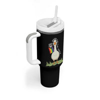 Silly Goose LGBTQ Rainbow Tumbler With Handle Funny Gay Pride Month