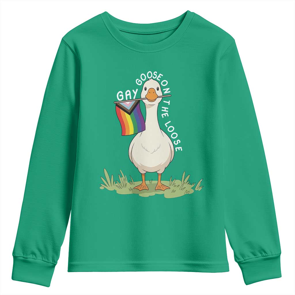 Silly Goose LGBTQ Rainbow Youth Sweatshirt Funny Gay Pride Month