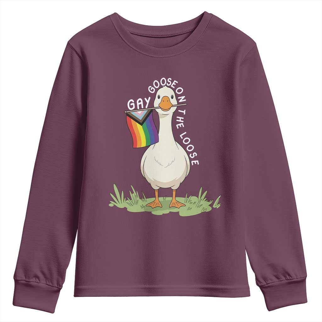 Silly Goose LGBTQ Rainbow Youth Sweatshirt Funny Gay Pride Month