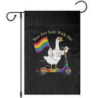 You Are Safe With Me Garden Flag LGBTQ Pride Goose Rainbow