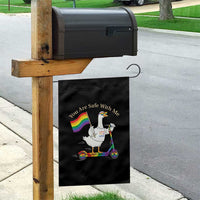 You Are Safe With Me Garden Flag LGBTQ Pride Goose Rainbow