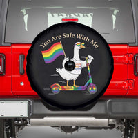 You Are Safe With Me Spare Tire Cover LGBTQ Pride Goose Rainbow