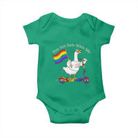 You Are Safe With Me Baby Onesie LGBTQ Pride Goose Rainbow