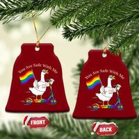 You Are Safe With Me Ceramic Ornament LGBTQ Pride Goose Rainbow