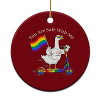 You Are Safe With Me Ceramic Ornament LGBTQ Pride Goose Rainbow