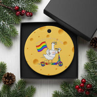 You Are Safe With Me Ceramic Ornament LGBTQ Pride Goose Rainbow