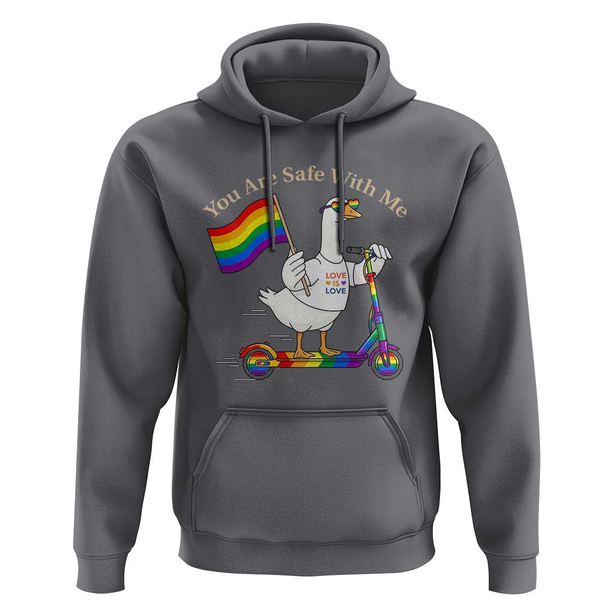 You Are Safe With Me Hoodie LGBTQ Pride Goose Rainbow