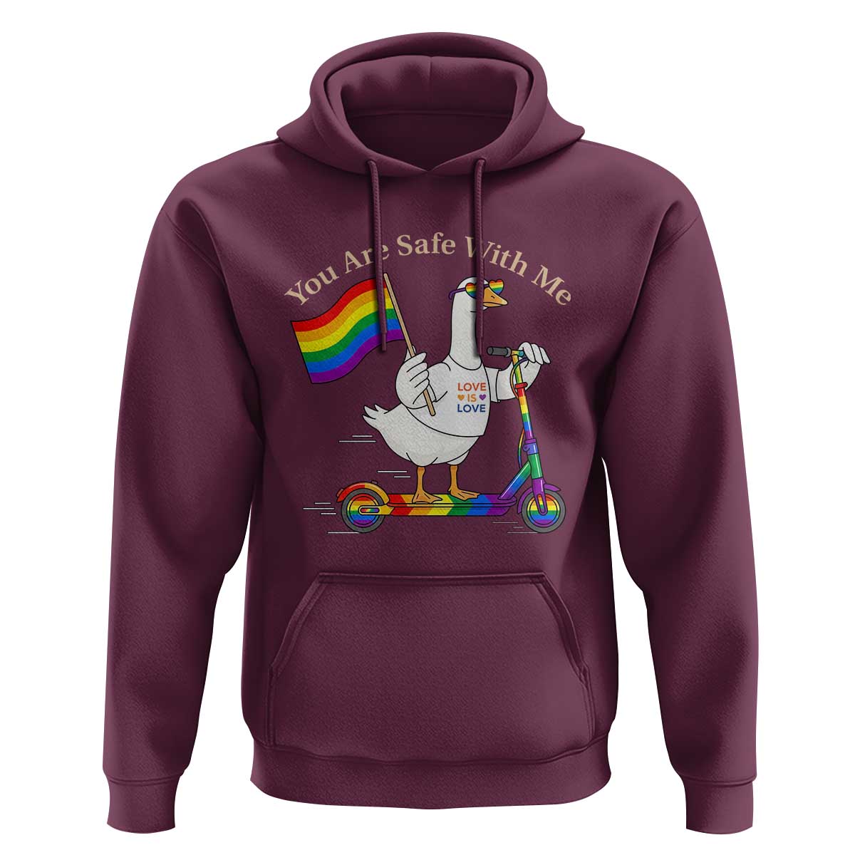 You Are Safe With Me Hoodie LGBTQ Pride Goose Rainbow