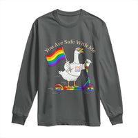 You Are Safe With Me Long Sleeve Shirt LGBTQ Pride Goose Rainbow