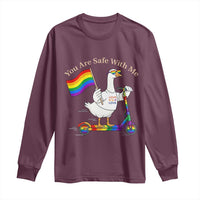 You Are Safe With Me Long Sleeve Shirt LGBTQ Pride Goose Rainbow