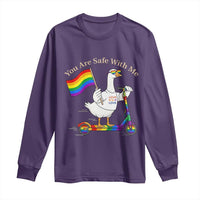 You Are Safe With Me Long Sleeve Shirt LGBTQ Pride Goose Rainbow