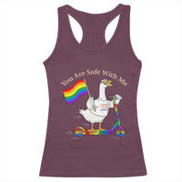 You Are Safe With Me Racerback Tank Top LGBTQ Pride Goose Rainbow
