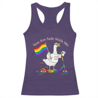 You Are Safe With Me Racerback Tank Top LGBTQ Pride Goose Rainbow