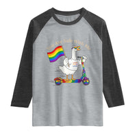 You Are Safe With Me Raglan Shirt LGBTQ Pride Goose Rainbow