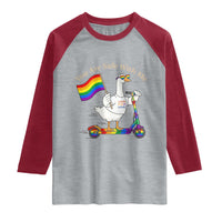 You Are Safe With Me Raglan Shirt LGBTQ Pride Goose Rainbow