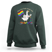 You Are Safe With Me Sweatshirt LGBTQ Pride Goose Rainbow