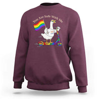 You Are Safe With Me Sweatshirt LGBTQ Pride Goose Rainbow
