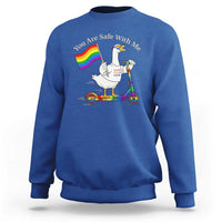 You Are Safe With Me Sweatshirt LGBTQ Pride Goose Rainbow