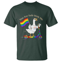 You Are Safe With Me T Shirt LGBTQ Pride Goose Rainbow