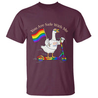 You Are Safe With Me T Shirt LGBTQ Pride Goose Rainbow