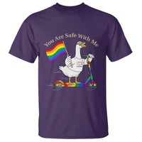 You Are Safe With Me T Shirt LGBTQ Pride Goose Rainbow