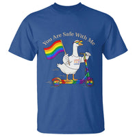 You Are Safe With Me T Shirt LGBTQ Pride Goose Rainbow