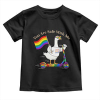 You Are Safe With Me Toddler T Shirt LGBTQ Pride Goose Rainbow