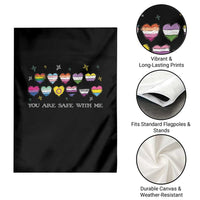 You Are Safe With Me Garden Flag LGBTQ Support Rainbow Flags Ally